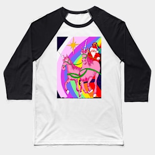 Unicorn Sleigh Baseball T-Shirt